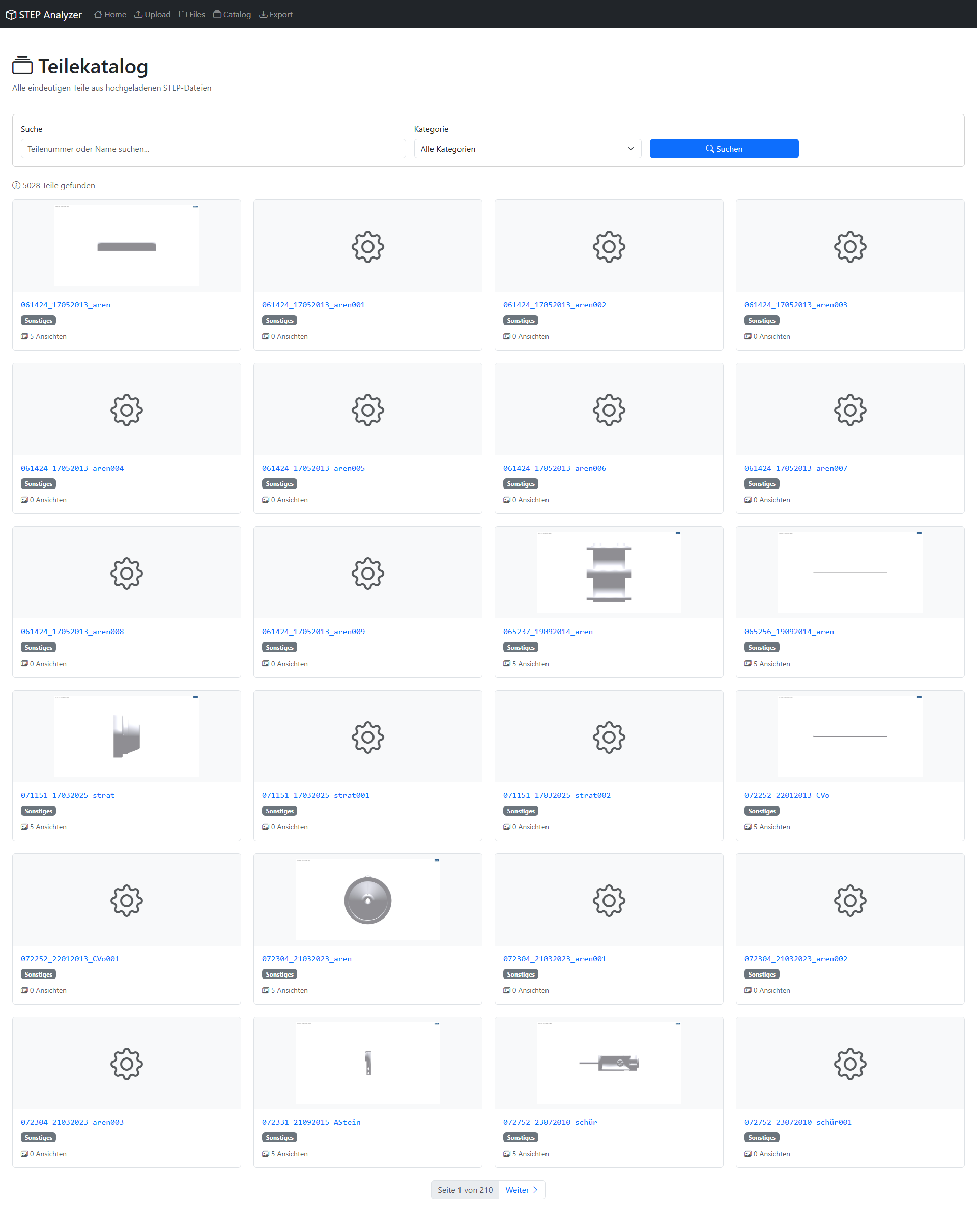 Intelligenter Teilekatalog